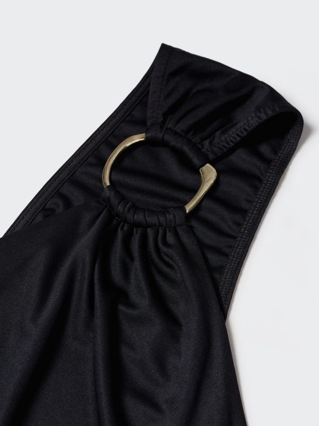 Mango Eins Asymmetric Mini Dress, Black, 6