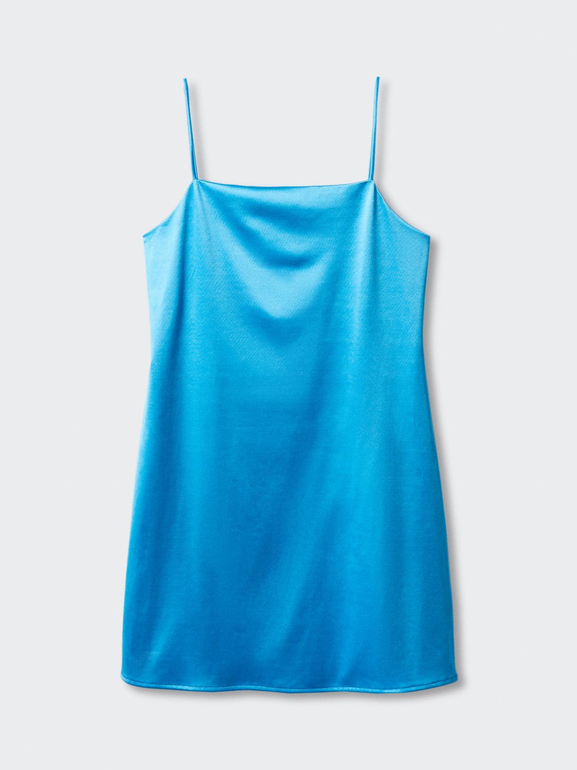 Mango Satin Slip Mini Dress, Blue at John Lewis & Partners