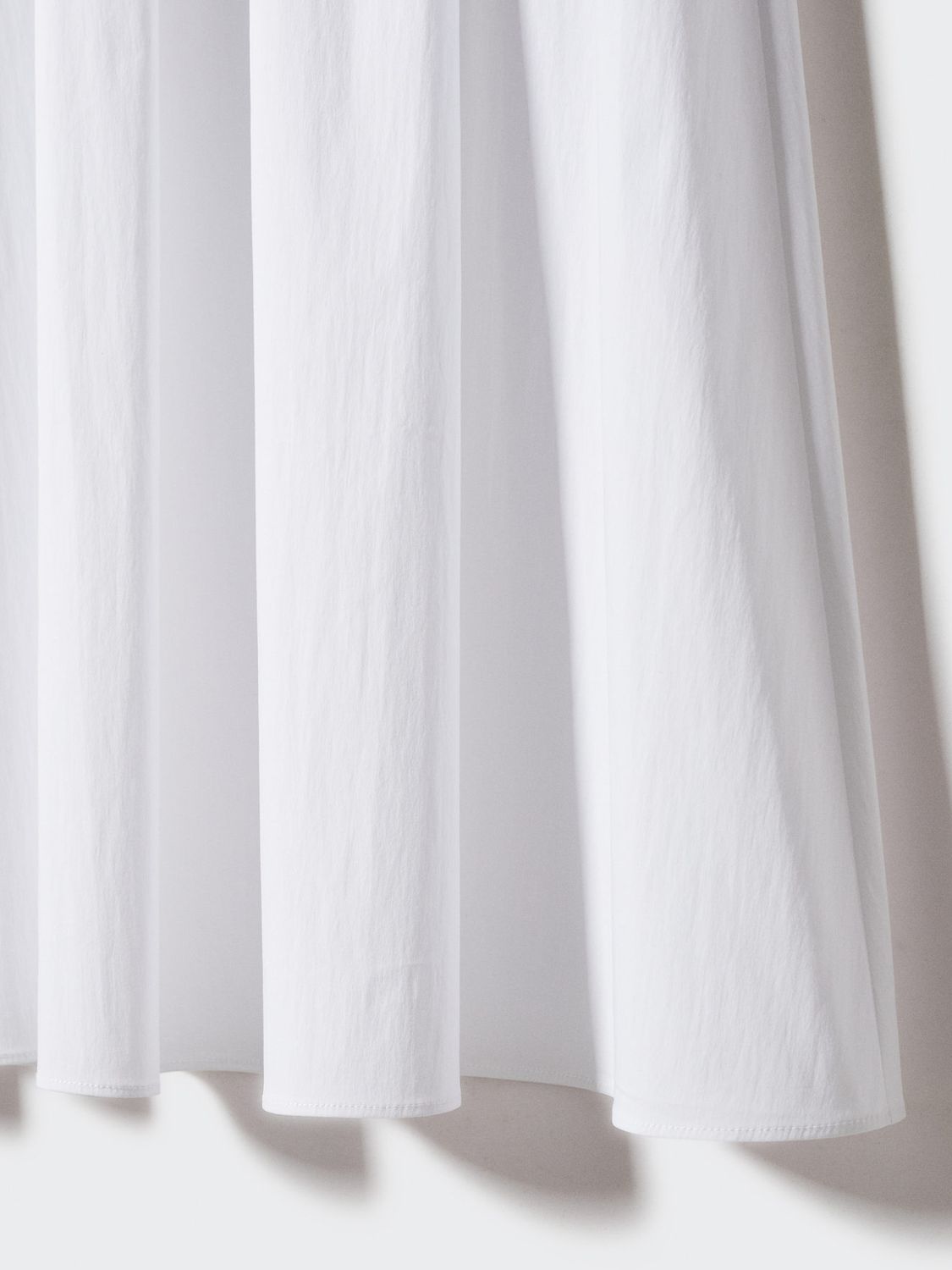 Mango Creta Organic Cotton A Line Midi Skirt, White, XXS