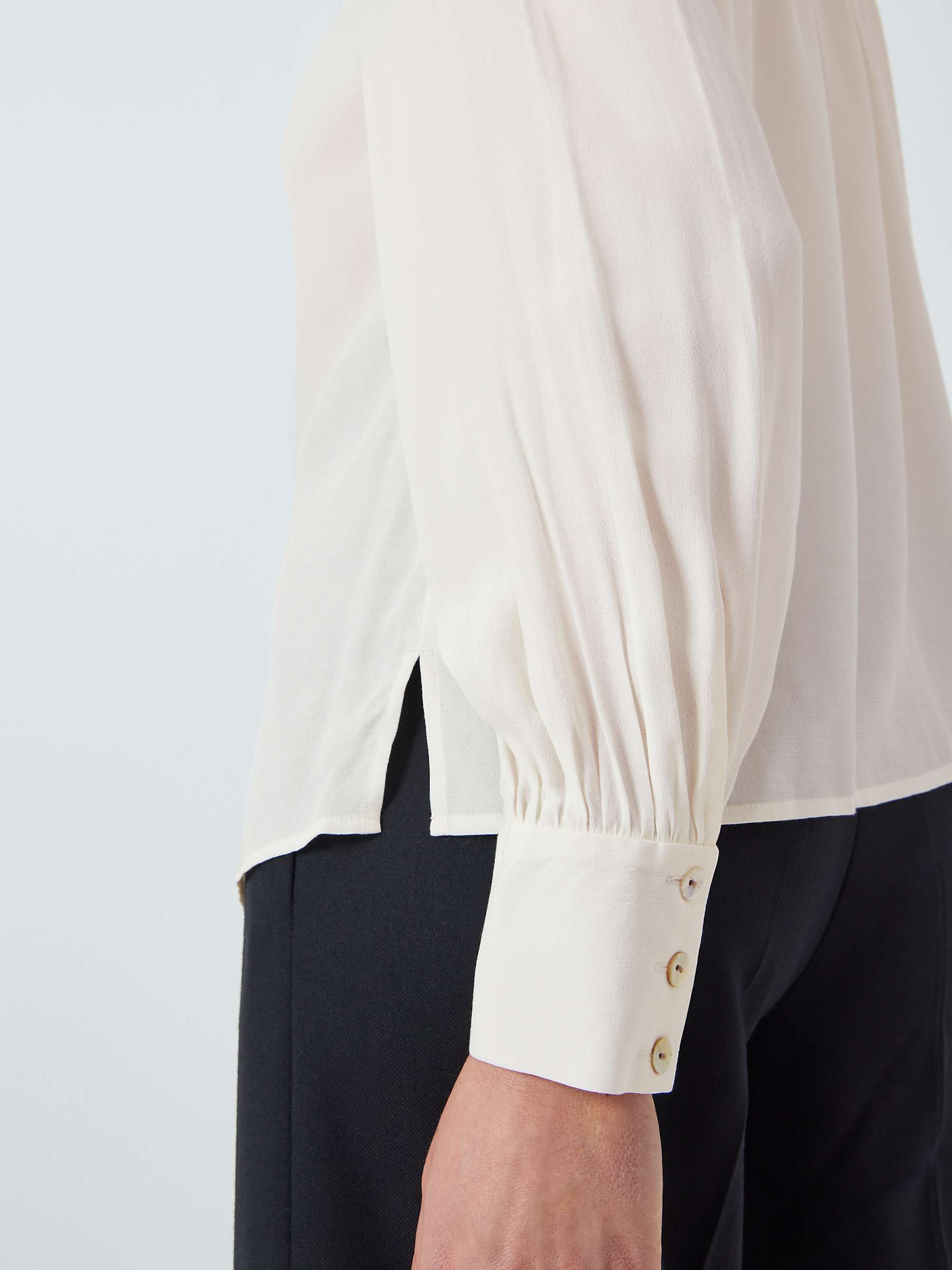 Buy John Lewis Button Through Opaque Blouse, Off White Online at johnlewis.com