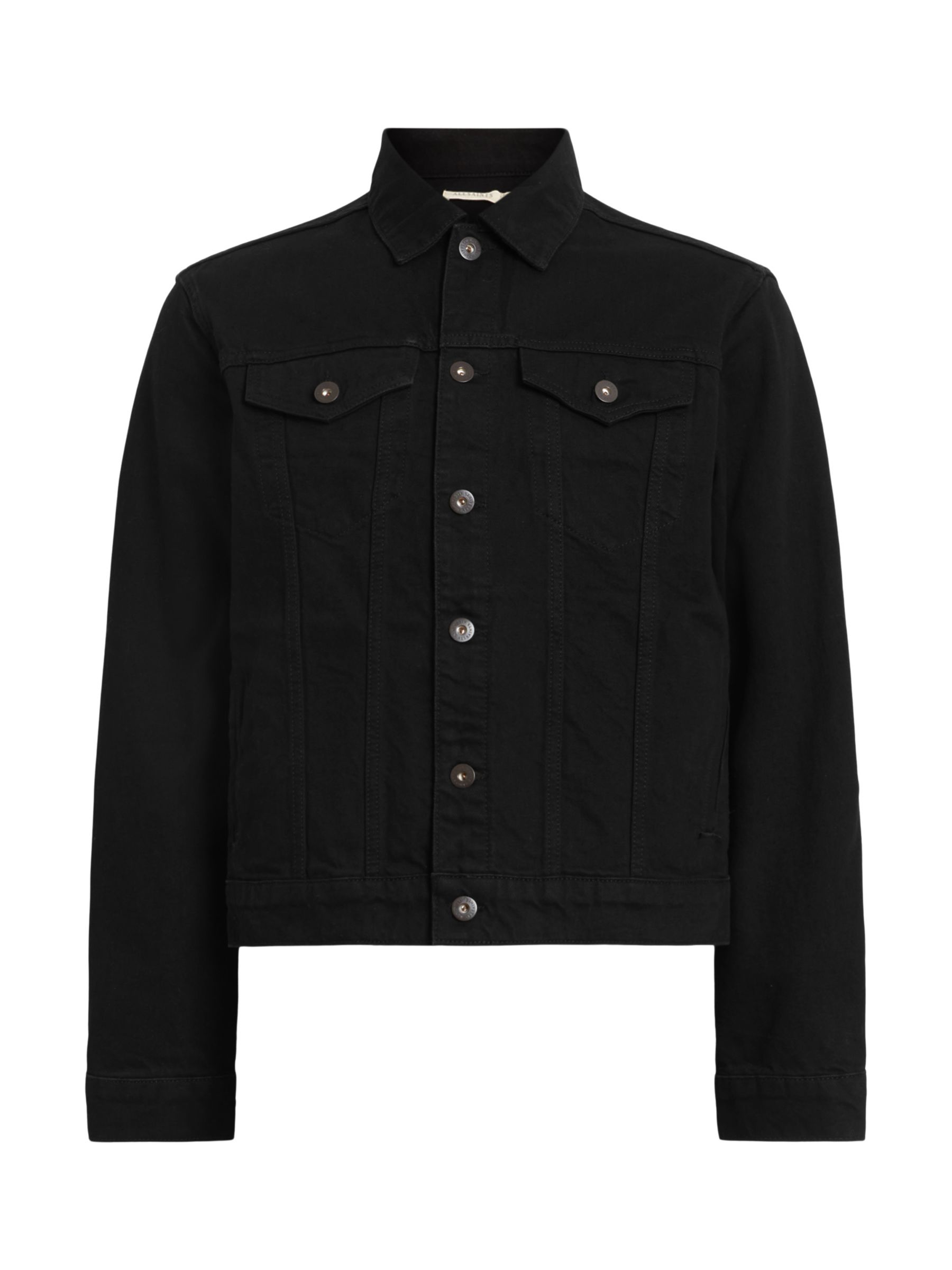 AllSaints Hebden Denim Jacket, Jet Black at John Lewis & Partners
