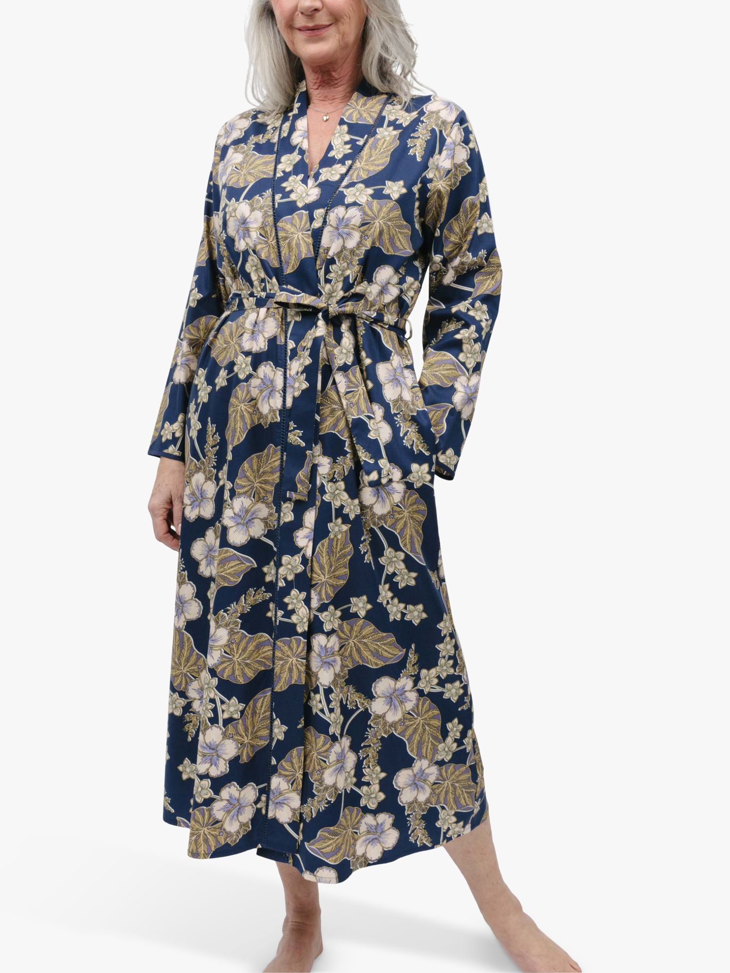 Buy Nora Rose by Cyberjammies Winnie Floral Dressing Gown, Blue Online at johnlewis.com