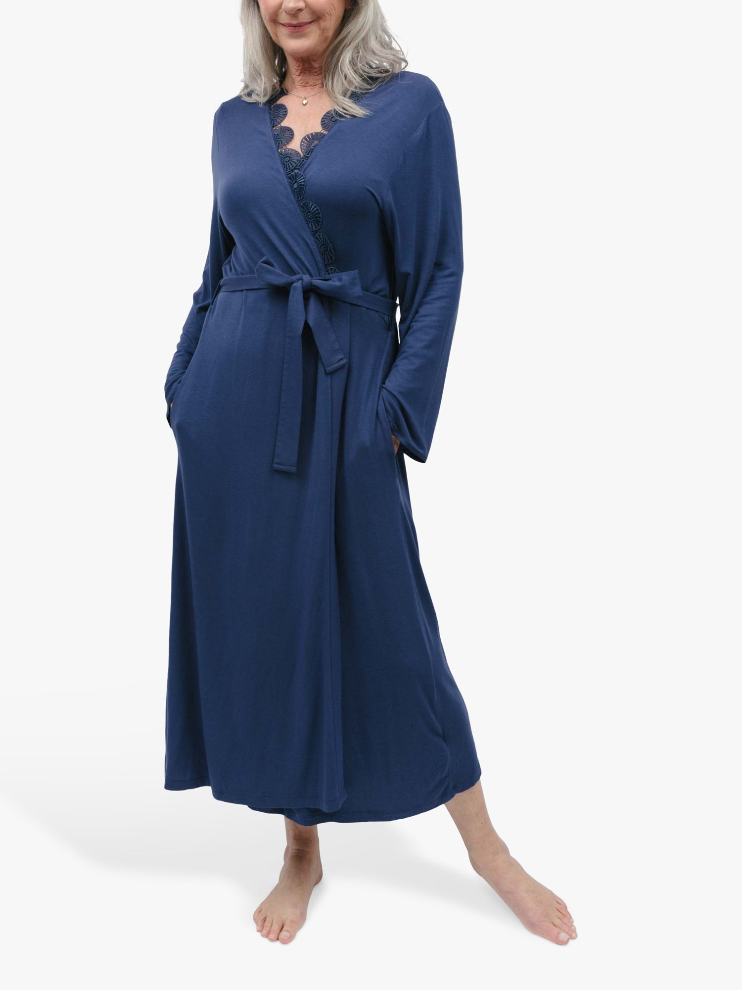 Buy Nora Rose by Cyberjammies Winnie Jersey Long Dressing Gown, Navy Online at johnlewis.com