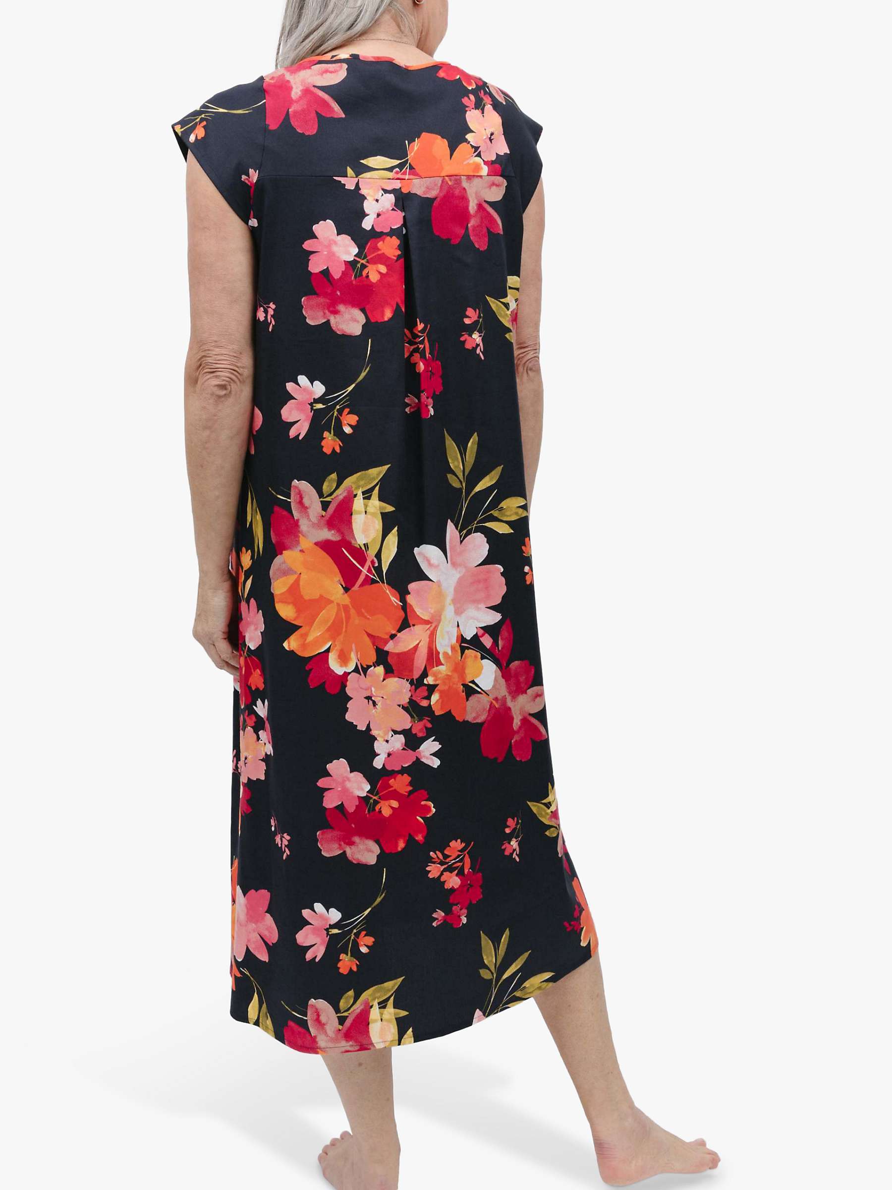 Buy Nora Rose by Cyberjammies Winnie Floral Print Long Nightdress, Black/Multi Online at johnlewis.com