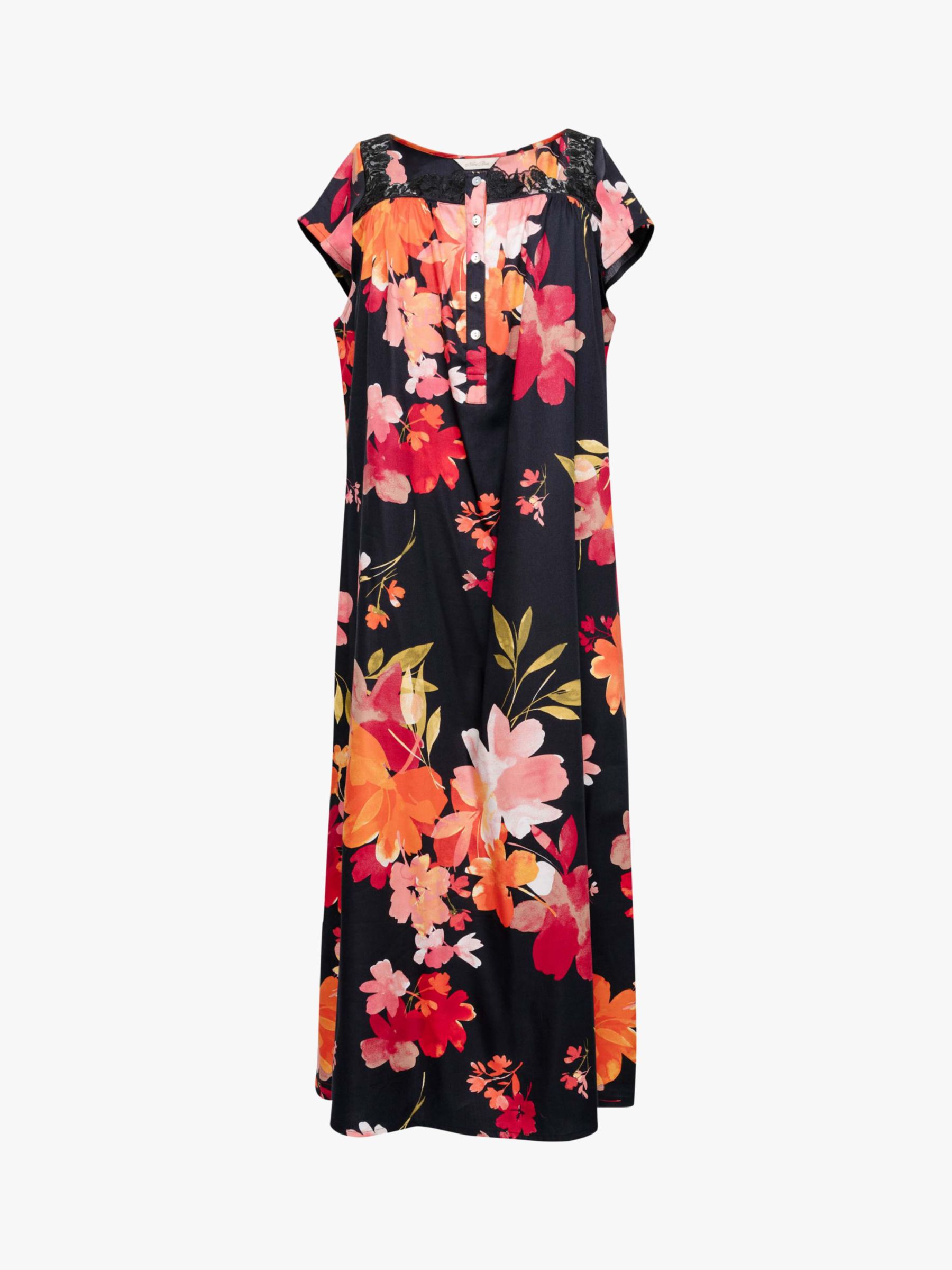 Buy Nora Rose by Cyberjammies Winnie Floral Print Long Nightdress, Black/Multi Online at johnlewis.com