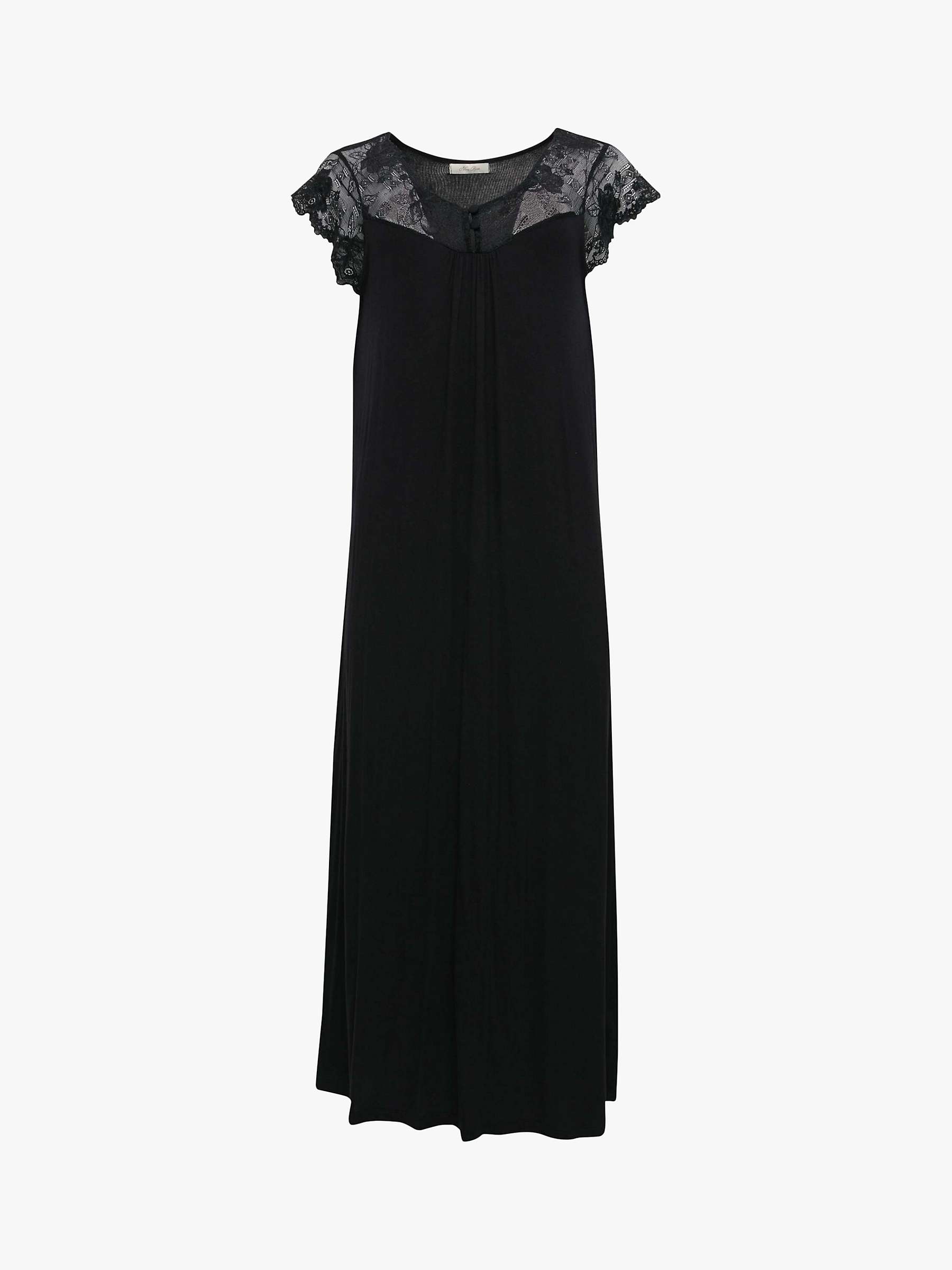 Nora Rose by Cyberjammies Winnie Lace Detail Jersey Nightdress, Black ...