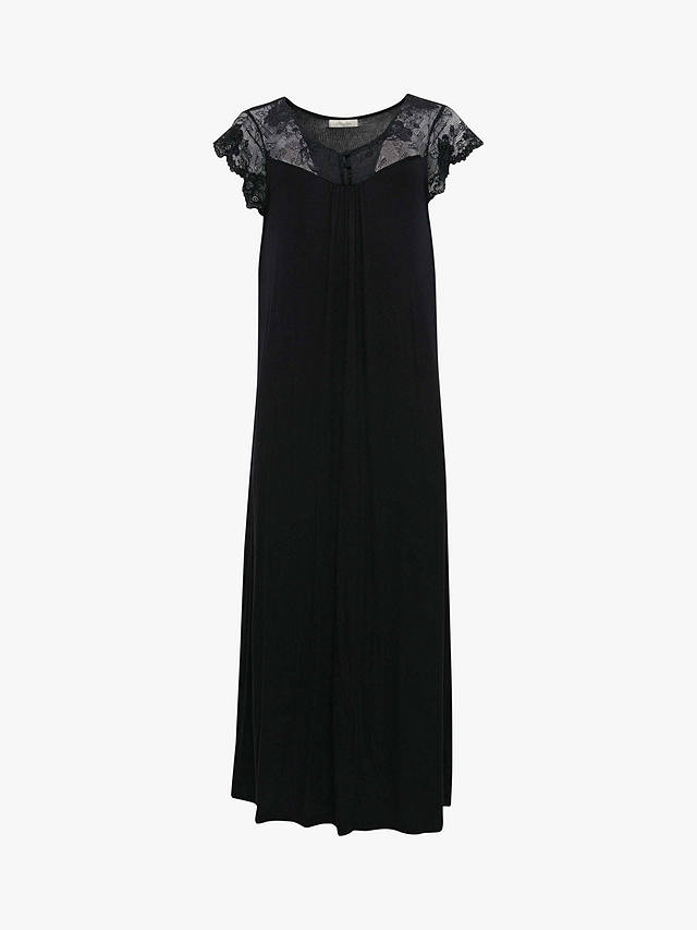 Nora Rose by Cyberjammies Winnie Lace Detail Jersey Nightdress, Black