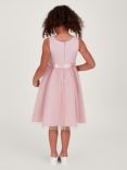 Monsoon Kids' Layla Embellished 3D Scuba Dress, Pink, Pink