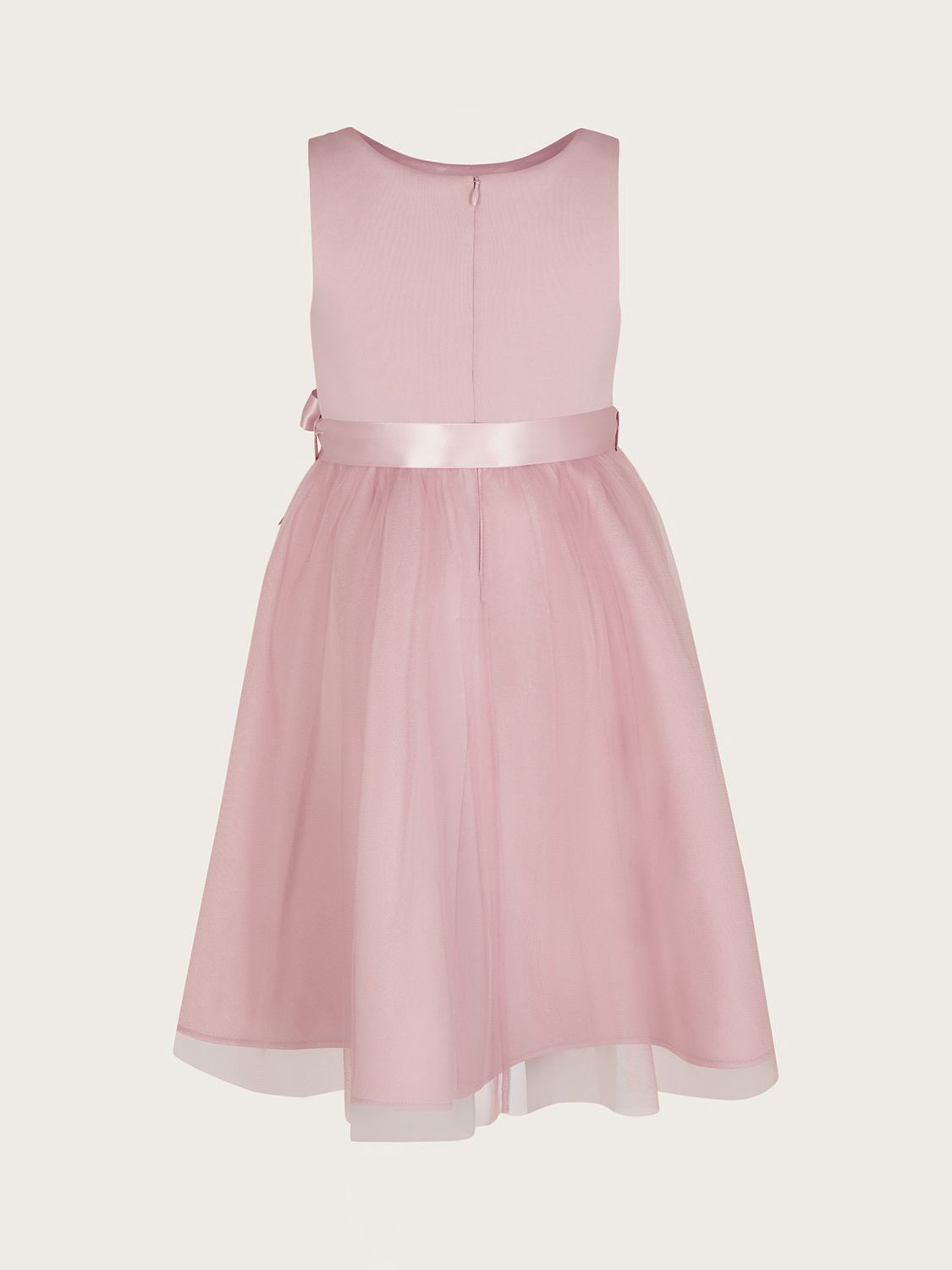Monsoon Kids' Layla Embellished 3D Scuba Dress, Pink, 6 years