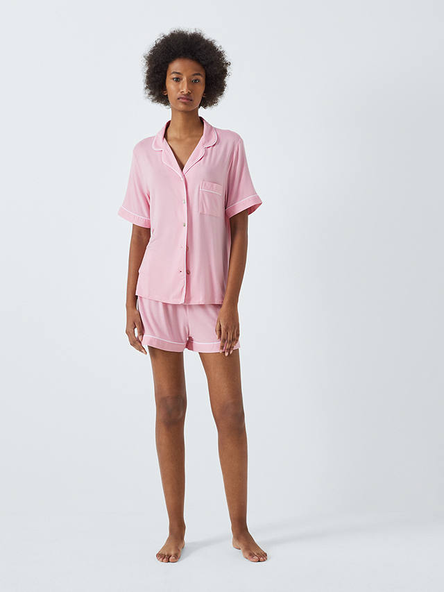 John Lewis Aria Shirt Shorty Pyjama Set, Blush