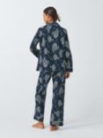 John Lewis Kendra Leopard Shirt Long Pyjama Set, Navy
