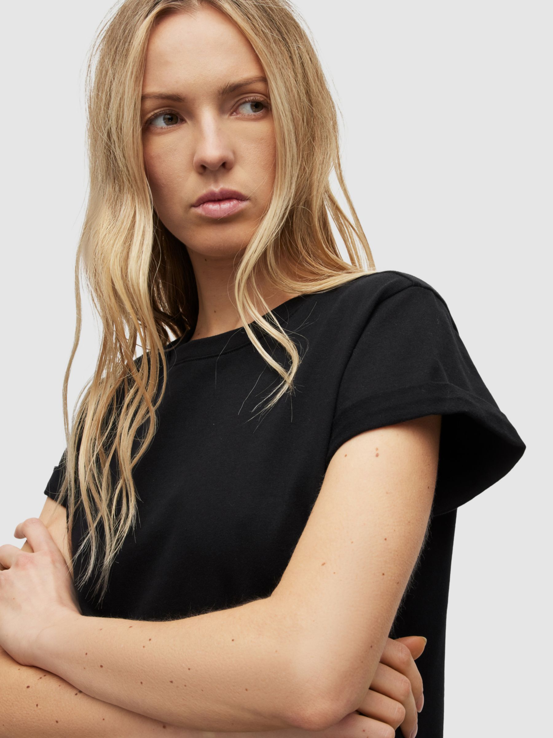 AllSaints Anna Mini T-Shirt Dress, Black at John Lewis & Partners