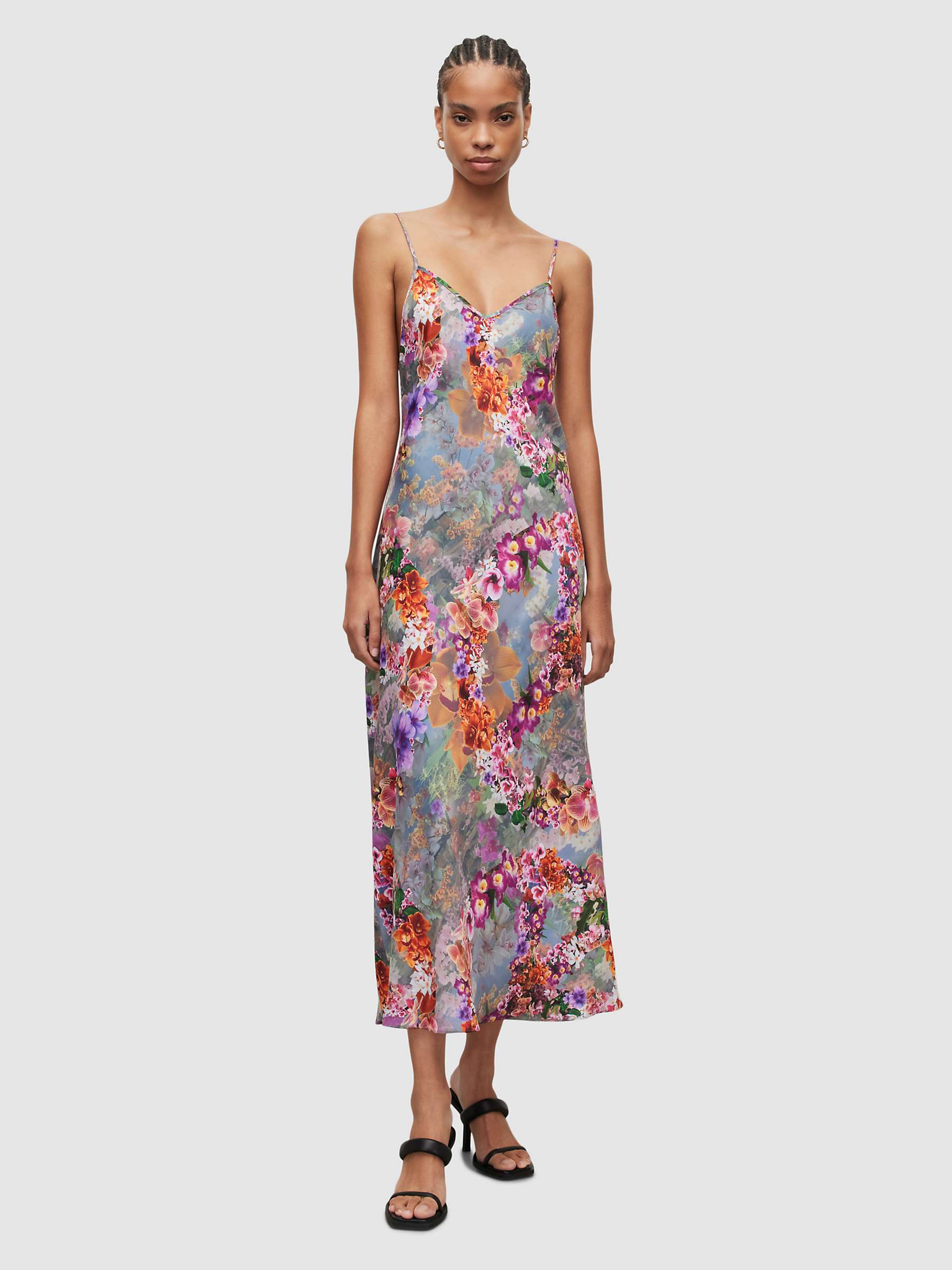 AllSaints Bryony Lucia Floral Slip Dress, Peace Pink, Pink at John ...