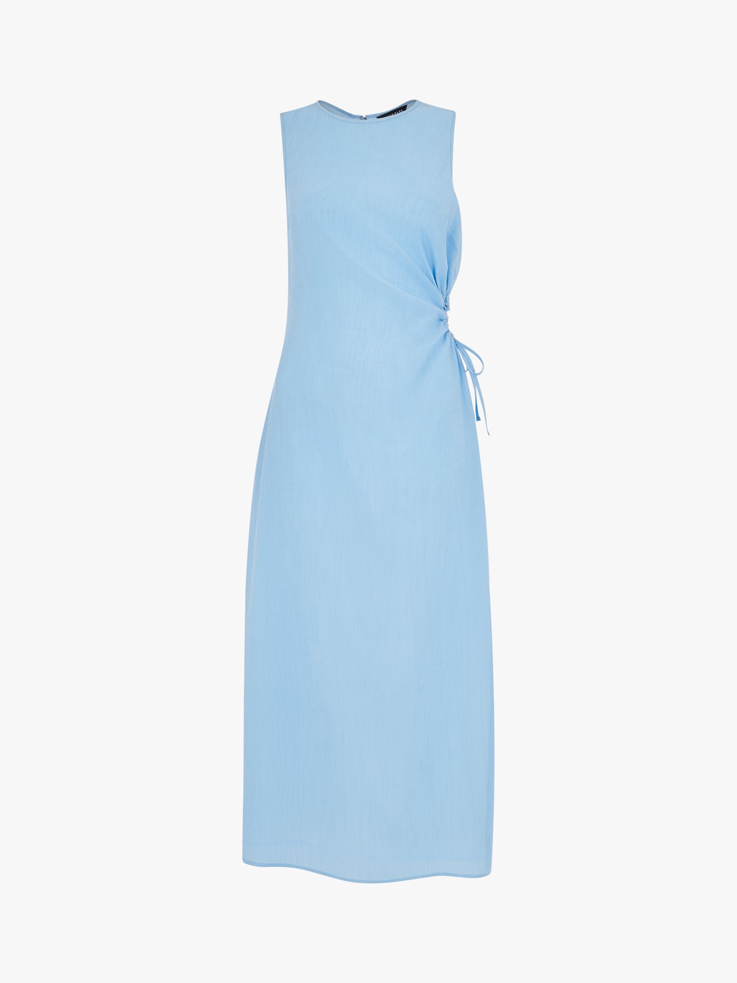 Whistles Textured Cut Out Midi Dress, Pale Blue, 6