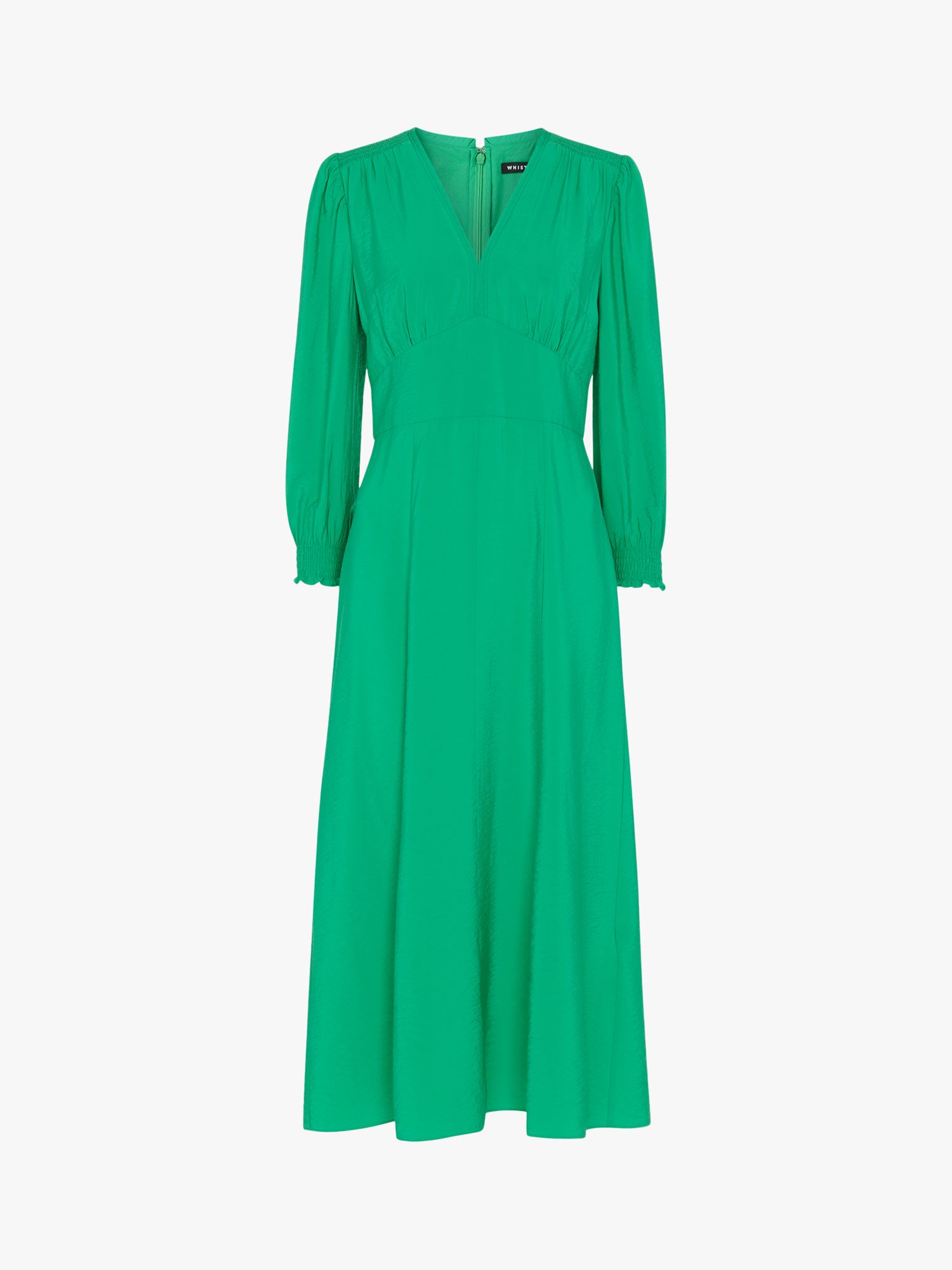 Whistles Sula Midi Dress, Green at John Lewis & Partners