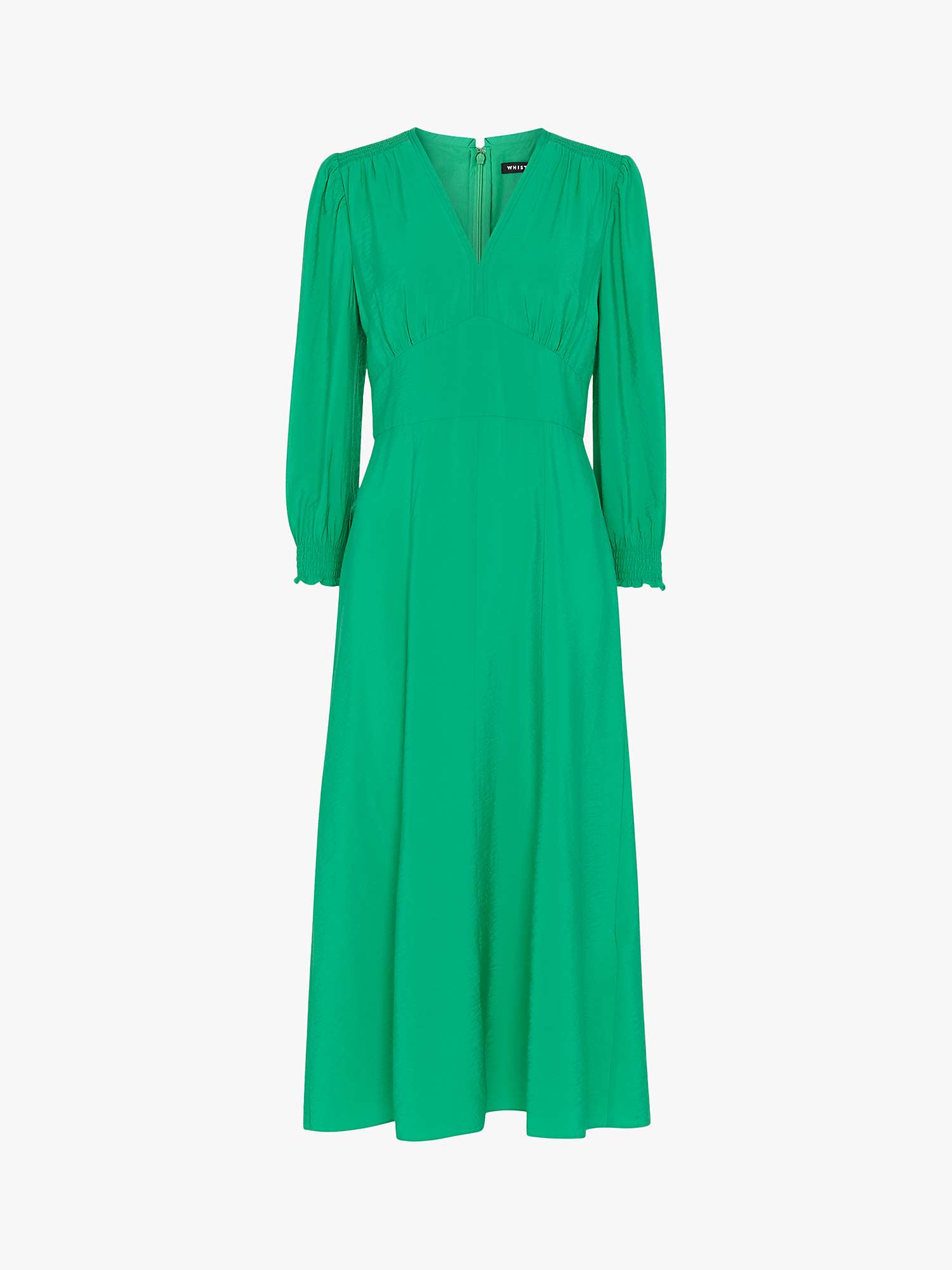Buy Whistles Sula Midi Dress, Green Online at johnlewis.com