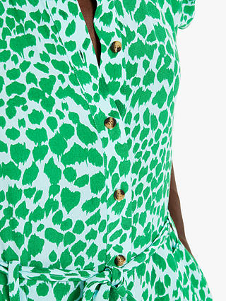 Whistles Smooth Leopard Jumpsuit, Green/Multi