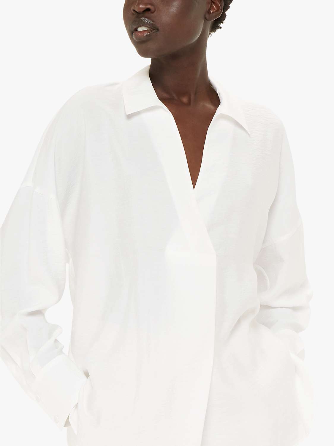 Buy Whistles Riley Plain Tunic Top, White Online at johnlewis.com