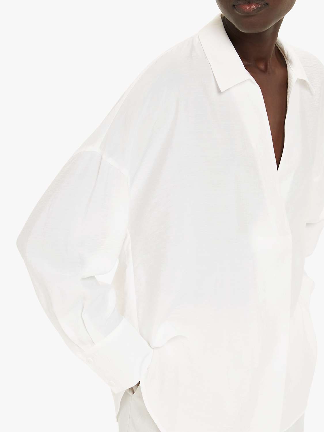 Buy Whistles Riley Plain Tunic Top, White Online at johnlewis.com