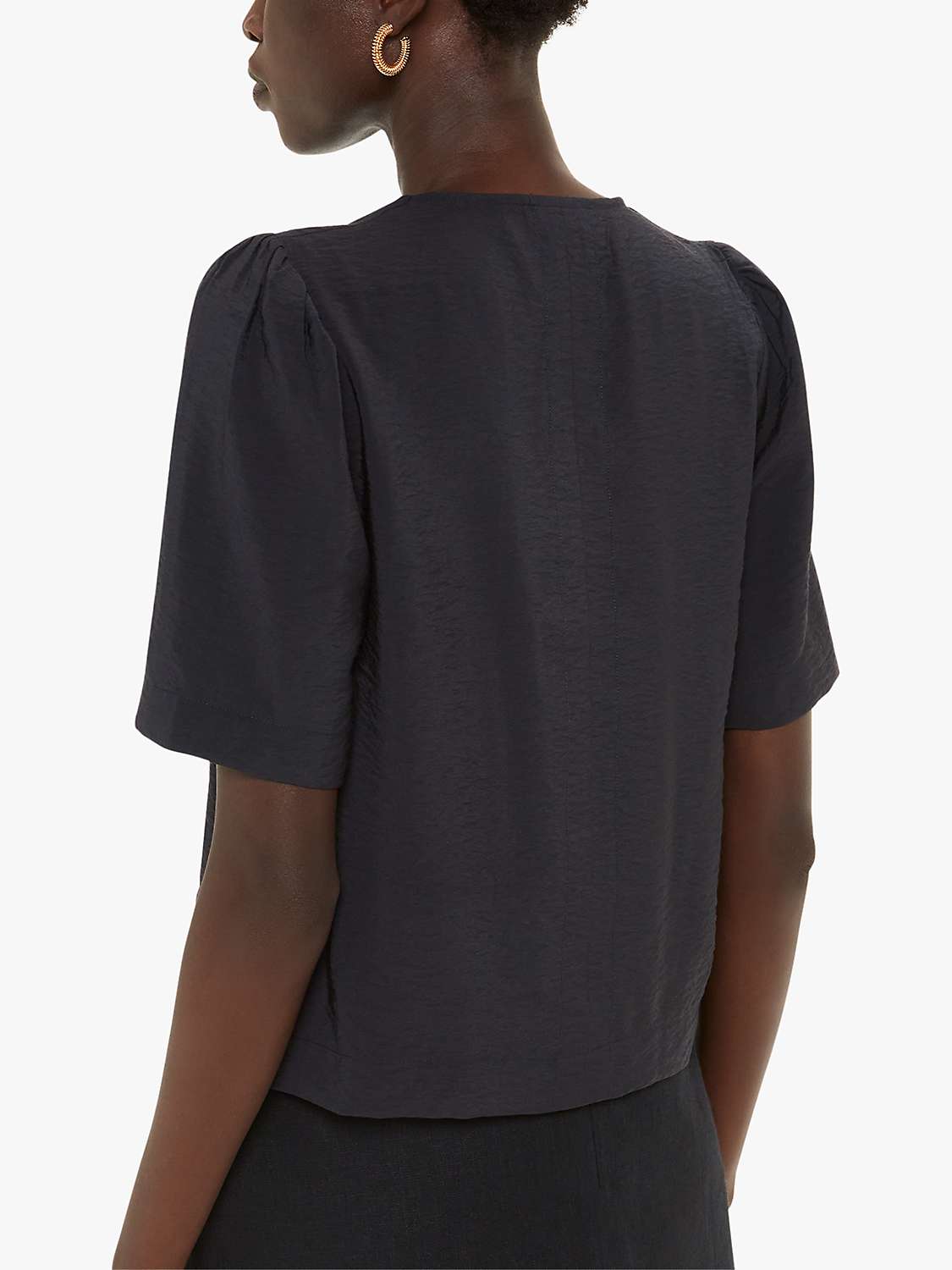 Buy Whistles Nicola Bow Front Top, Black Online at johnlewis.com
