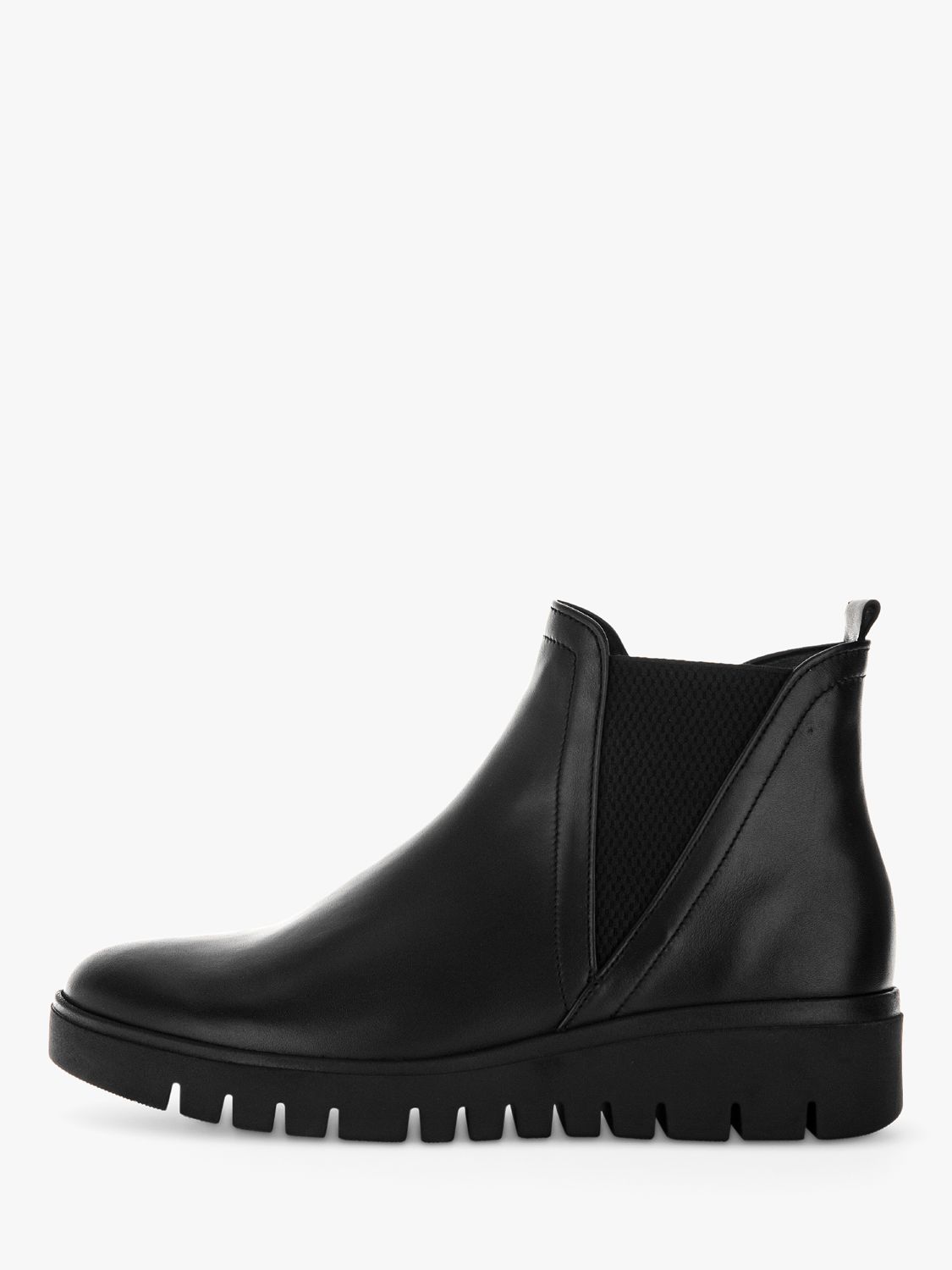Gabor Dublin Wide Fit Leather Chelsea Boots, Black