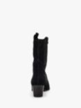 Gabor Kirsten Wide Fit Suede Western Calf Boots, Black