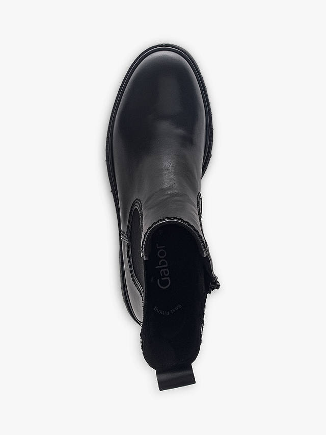 Gabor Marissa Leather Chelsea Boots, Black at John Lewis & Partners