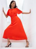 Ro&Zo Honor Bias Cut Midi Dress, Orange, Orange