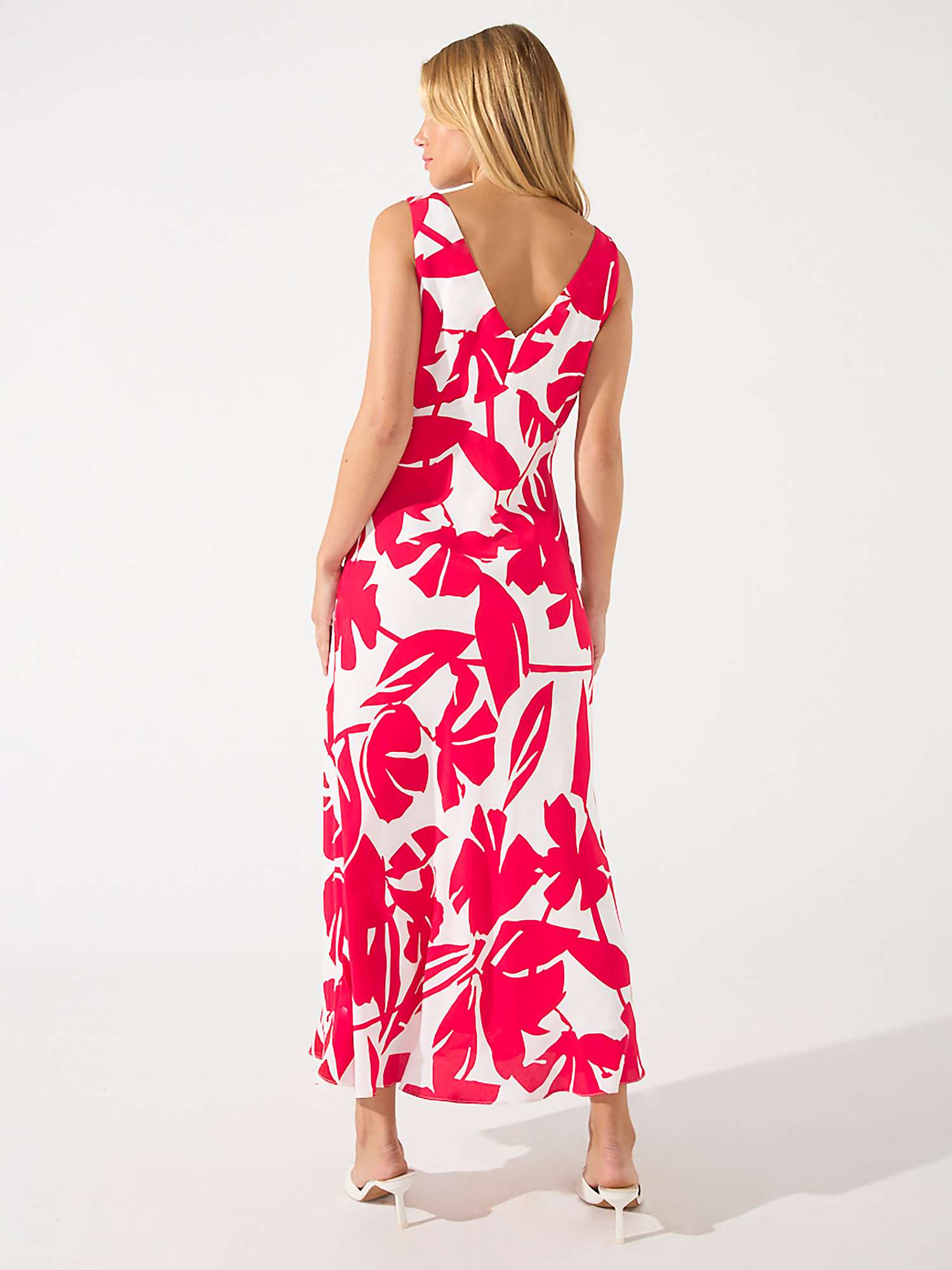 Buy Ro&Zo Petite Floral Bias Cut Satin Midi Dress, Red Online at johnlewis.com