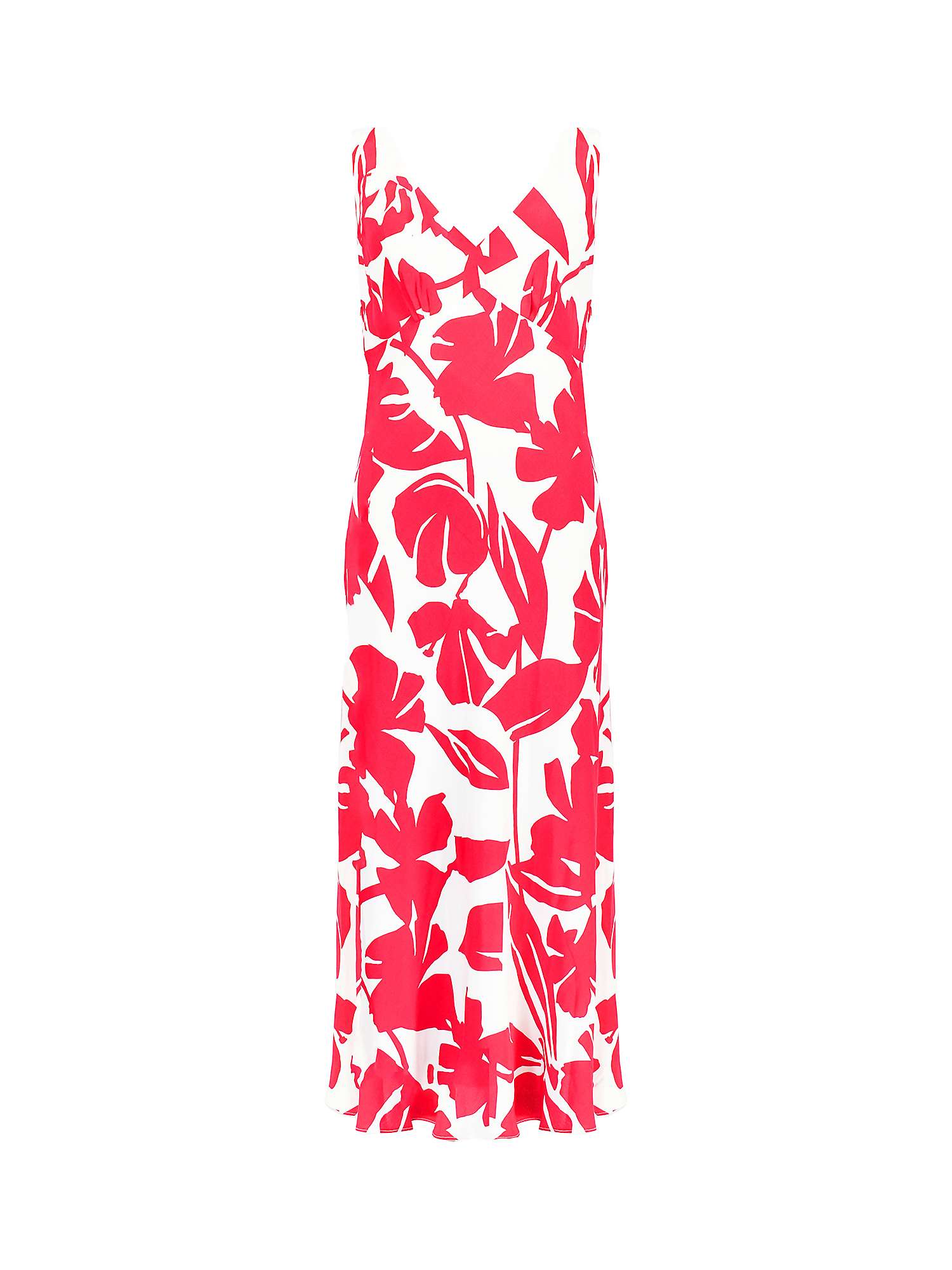 Buy Ro&Zo Petite Floral Bias Cut Satin Midi Dress, Red Online at johnlewis.com
