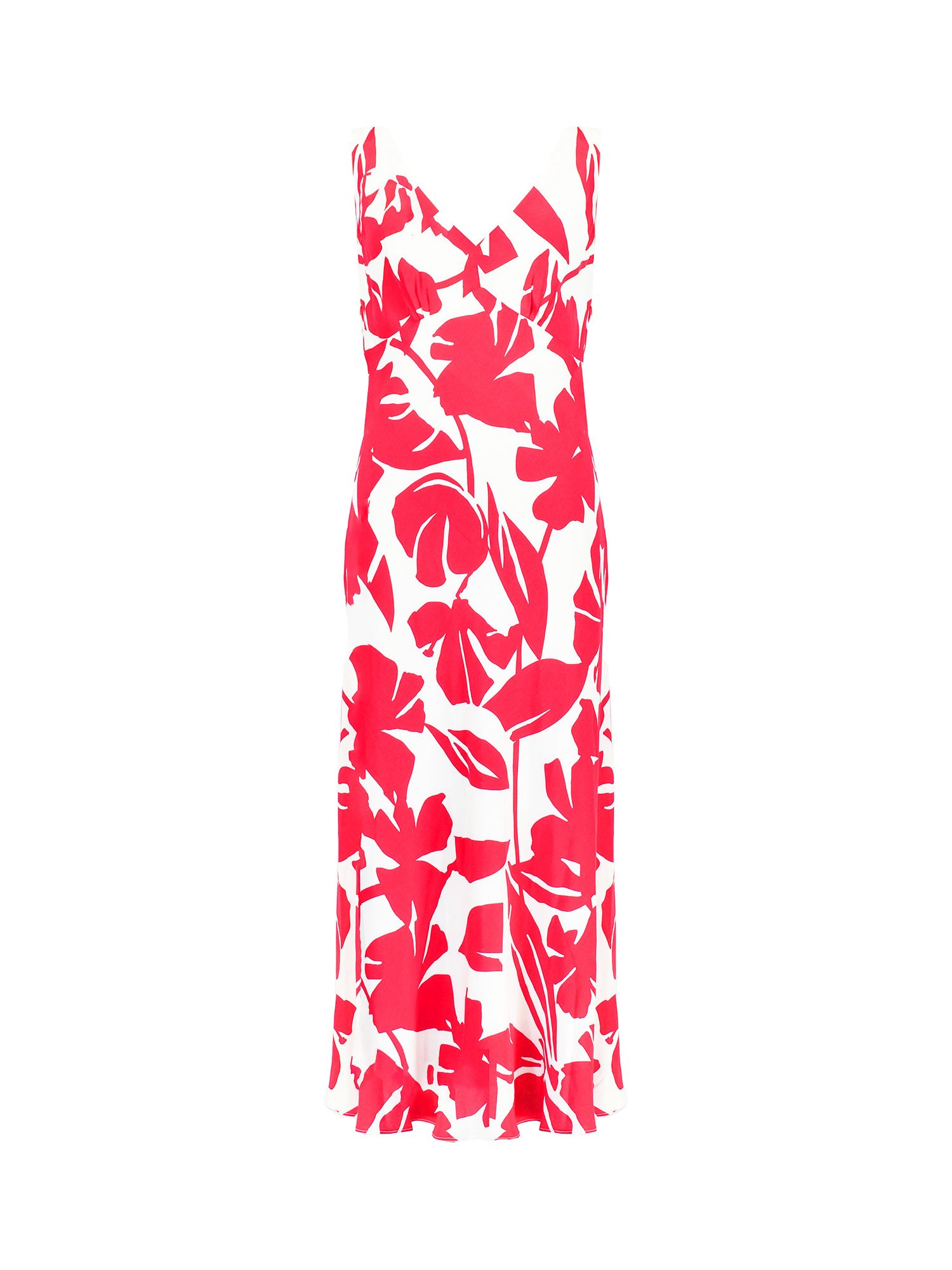 Buy Ro&Zo Floral Bias Cut Midi Dress, Red Online at johnlewis.com