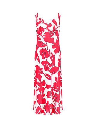 Ro&Zo Floral Bias Cut Midi Dress, Red
