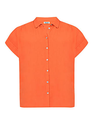 Ro&Zo Crinkle Grown On Sleeve Shirt, Orange