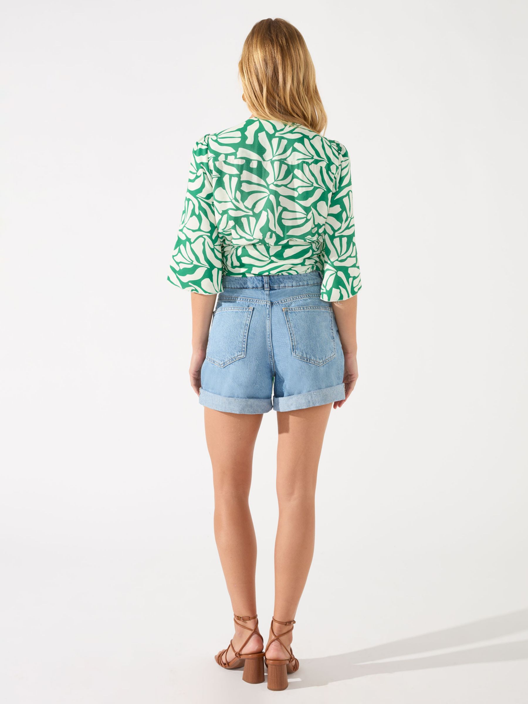 Buy Ro&Zo Graphic Print Wrap Top, Green/White Online at johnlewis.com