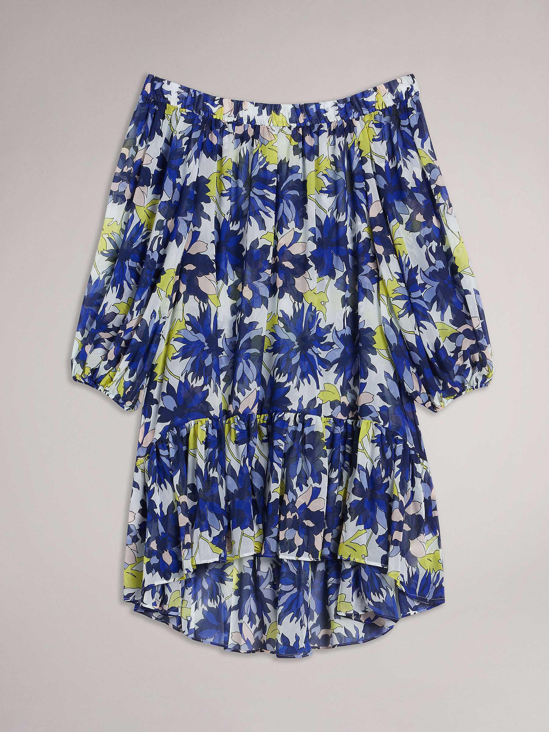 Buy Ted Baker Rossey Off The Shoulder Mini Beach Dress, Blue/Multi Online at johnlewis.com