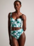 Ted Baker Nayome Longline Bikini Top, White/Green, White/Green