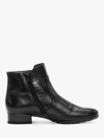 Gabor Bolan Leather Wide Fit Ankle Boots, Black