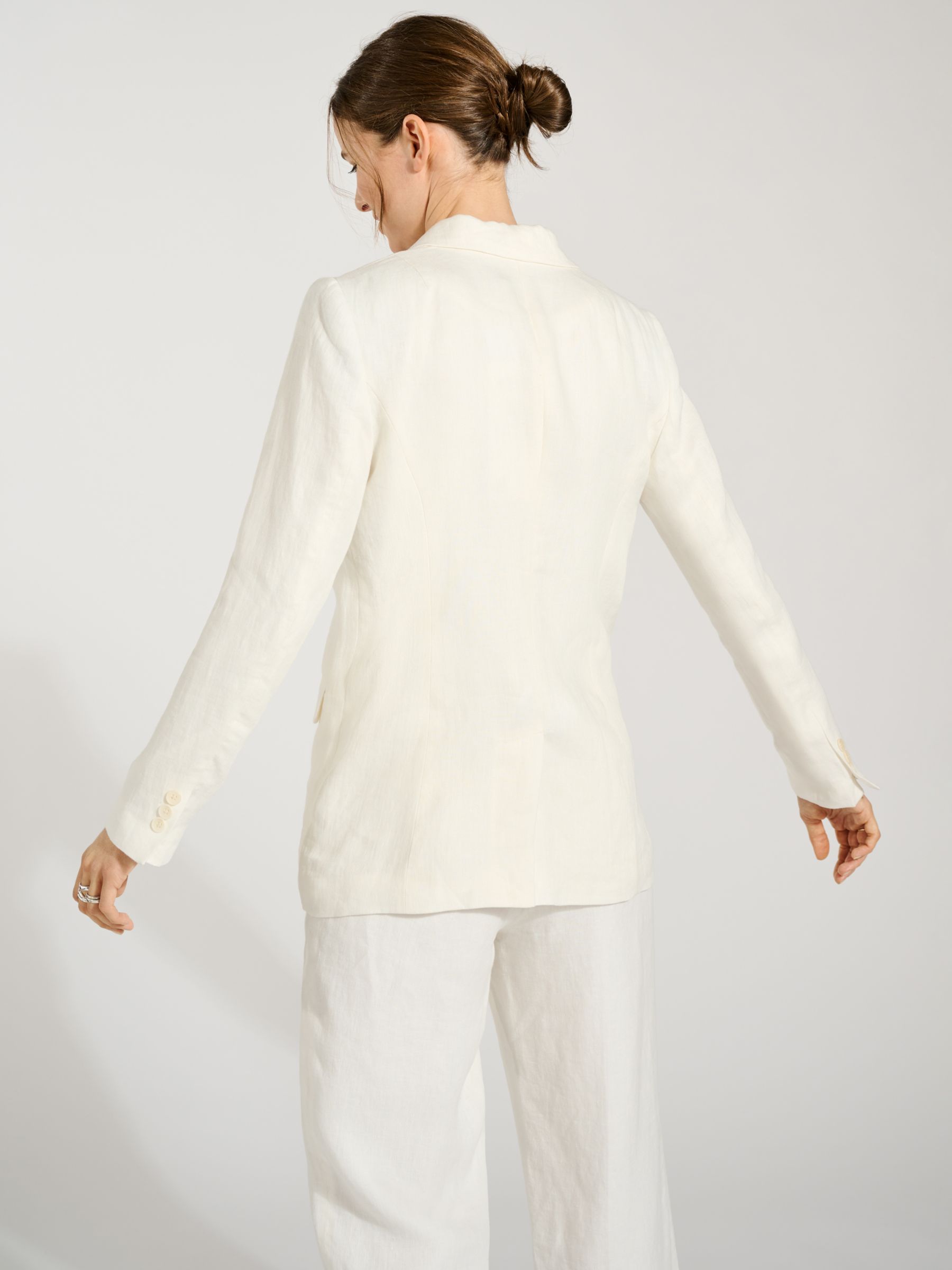 Buy Baukjen Whitley Plain Double Breasted Linen Blazer, Pure White Online at johnlewis.com