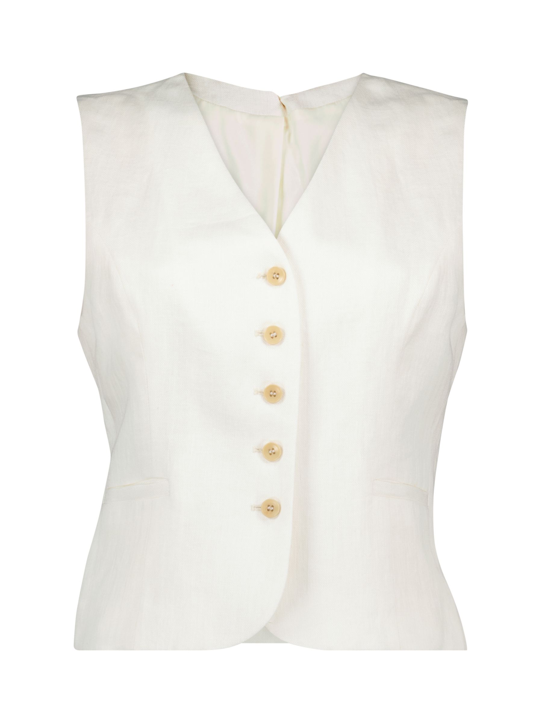 Baukjen Melanie Linen Waistcoat, Pure White at John Lewis & Partners