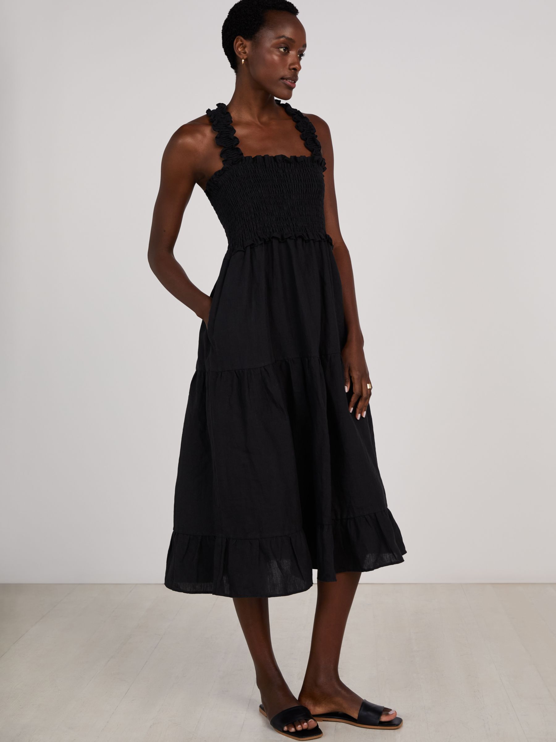 Buy Baukjen Braylee Hemp Dress, Black Online at johnlewis.com