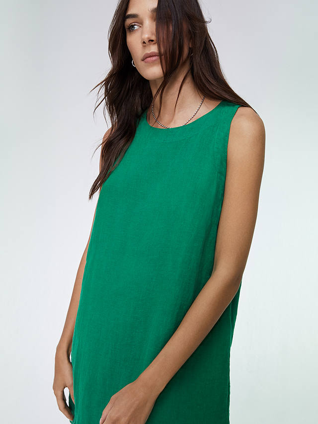 Baukjen Salvana Sleeveless Linen Mini Dress, Bright Emerald