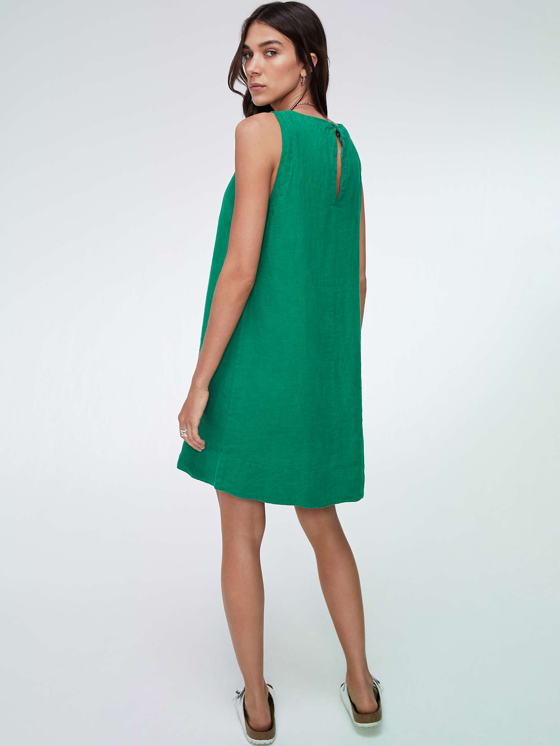 Buy Baukjen Salvana Sleeveless Linen Mini Dress, Bright Emerald Online at johnlewis.com