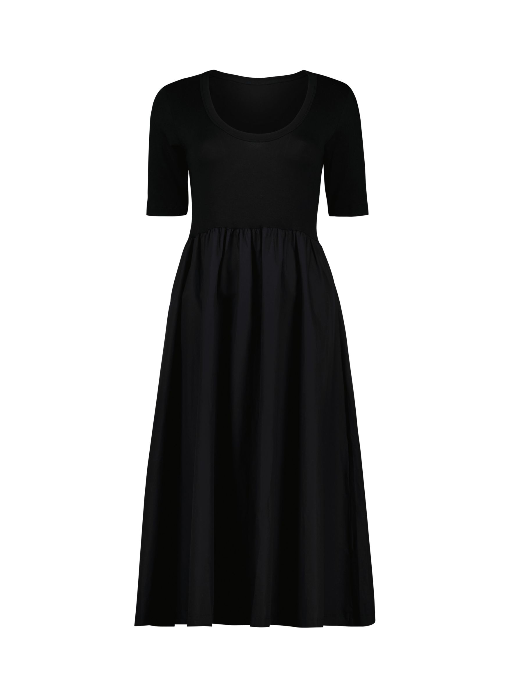 Buy Baukjen Paula Mixed Material Dress, Caviar Black Online at johnlewis.com