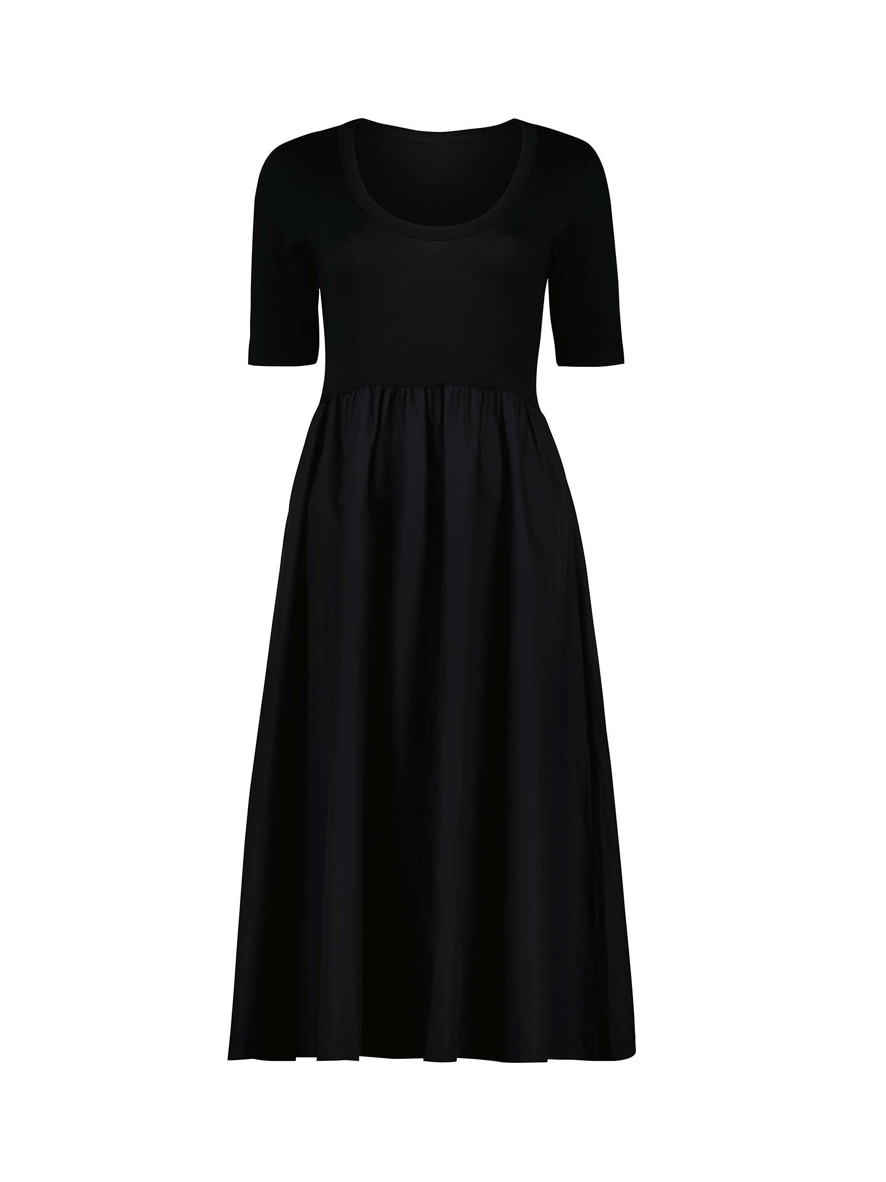 Baukjen Paula Mixed Material Dress, Caviar Black at John Lewis & Partners