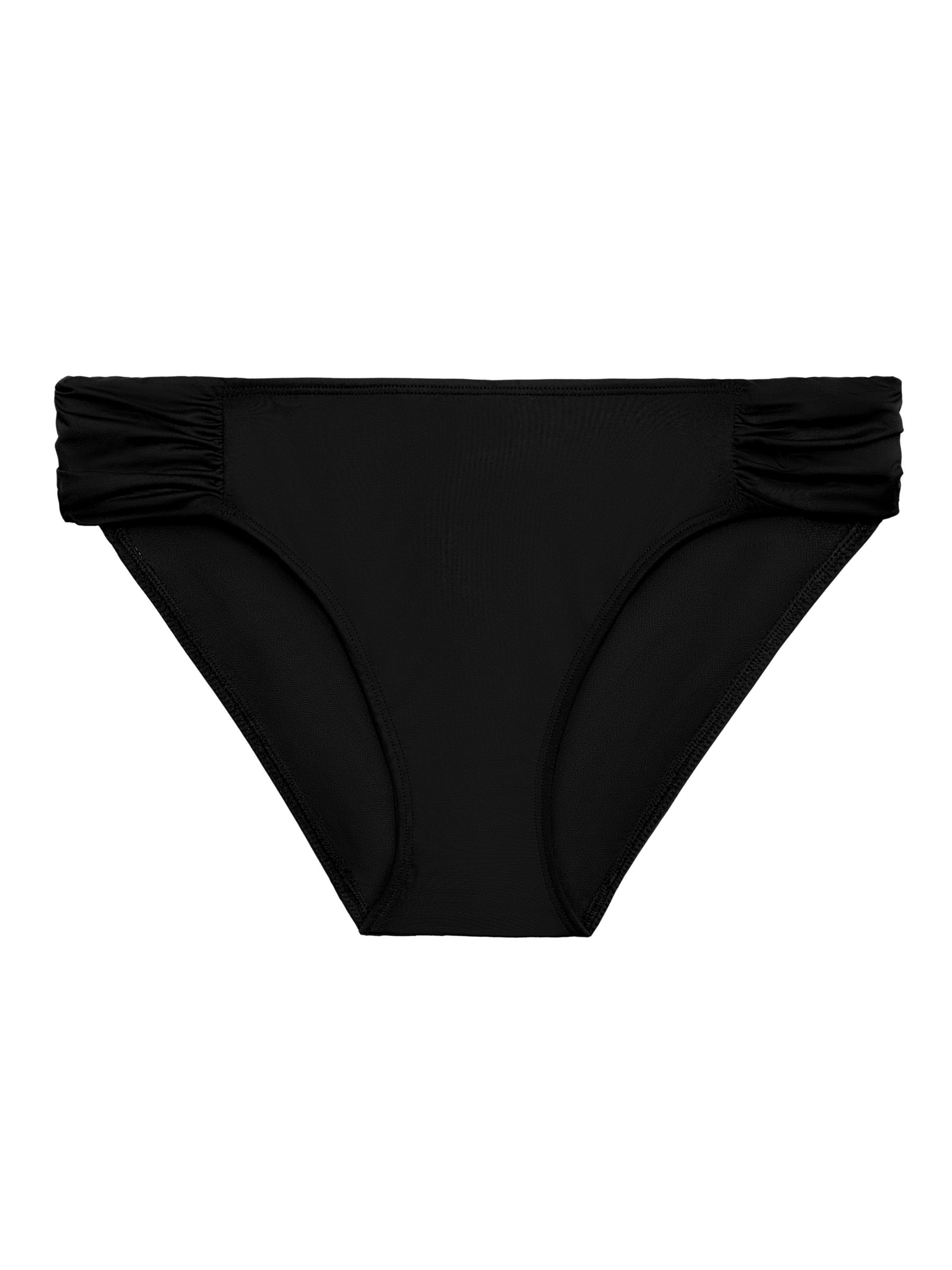 Buy Lauren Ralph Lauren Shirred Side Tab Hipster Bikini Bottoms, Black Online at johnlewis.com
