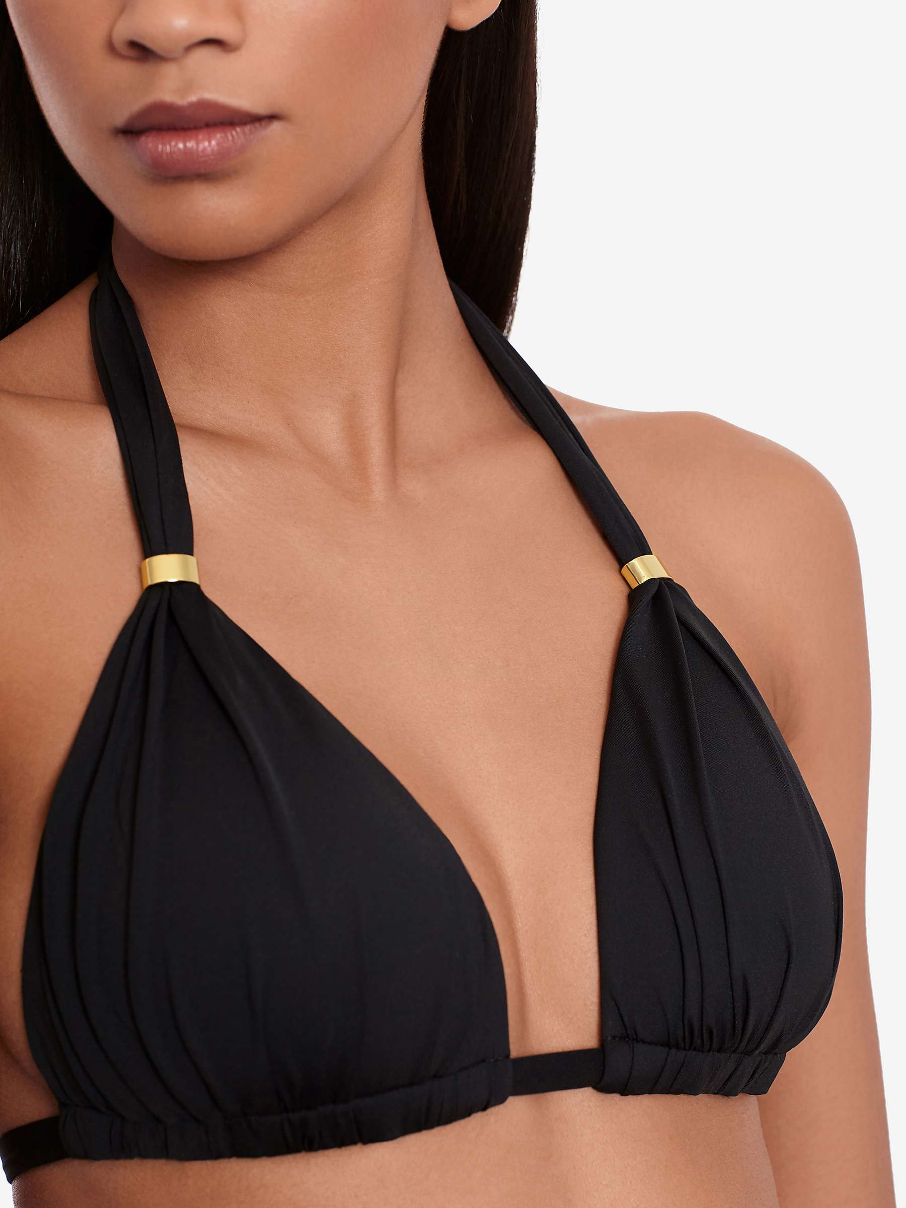 Buy Lauren Ralph Lauren Moulded Cup Halter Bikini Top, Black Online at johnlewis.com