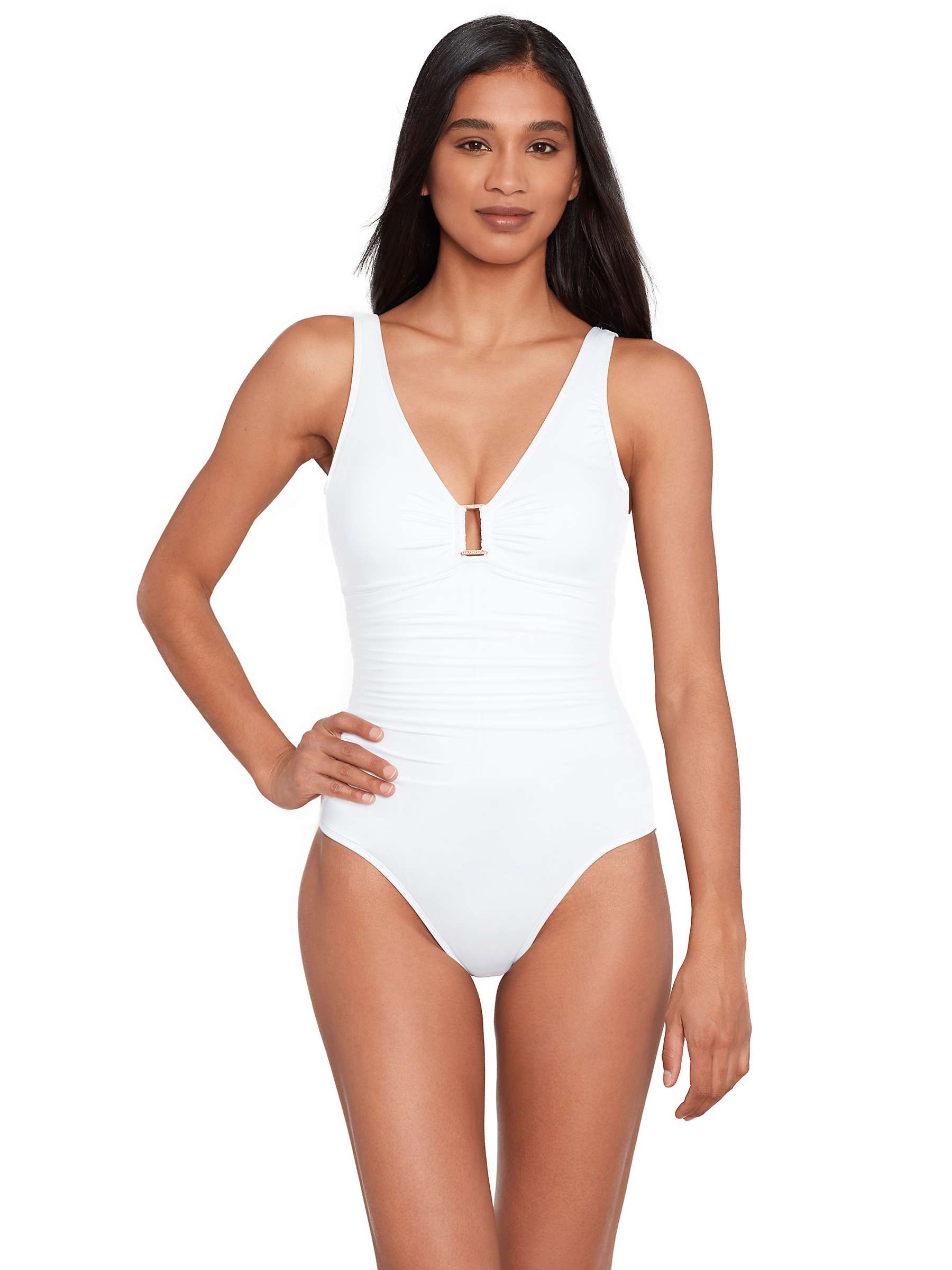 Buy Lauren Ralph Lauren Ring Front Underwired Shaping Swimsuit Online at johnlewis.com