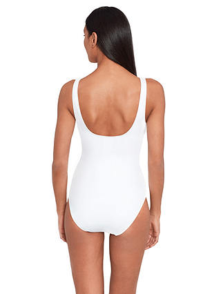 Lauren Ralph Lauren Ring Front Underwired Shaping Swimsuit, White