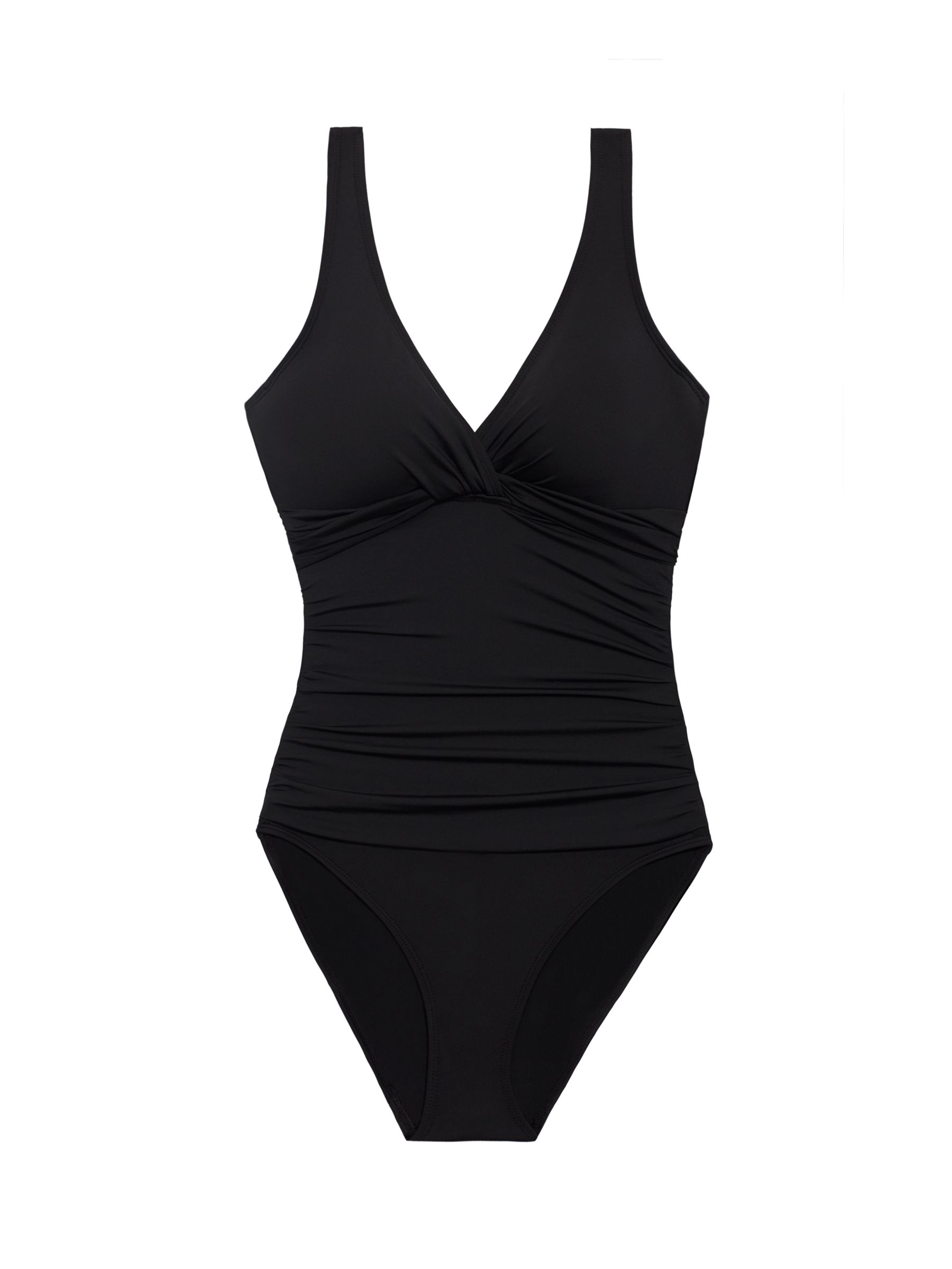 Lauren Ralph Lauren Twist Front Underwire Swimsuit, Black at John Lewis ...