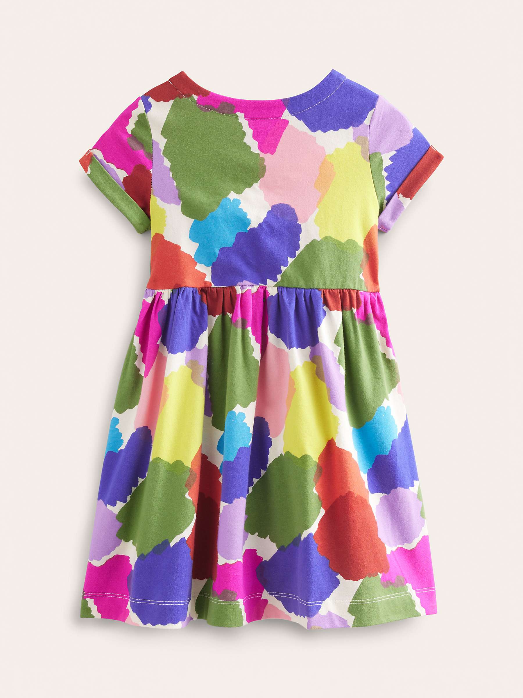 Mini Boden Kids' Fun Short Sleeve Jersey Dress, Multi at John Lewis ...
